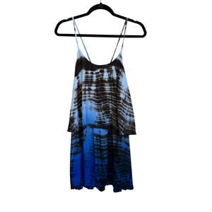 Patterson J Kincaid Originals Mini Dress M Blue Tie Dye Vacation Festival USA
